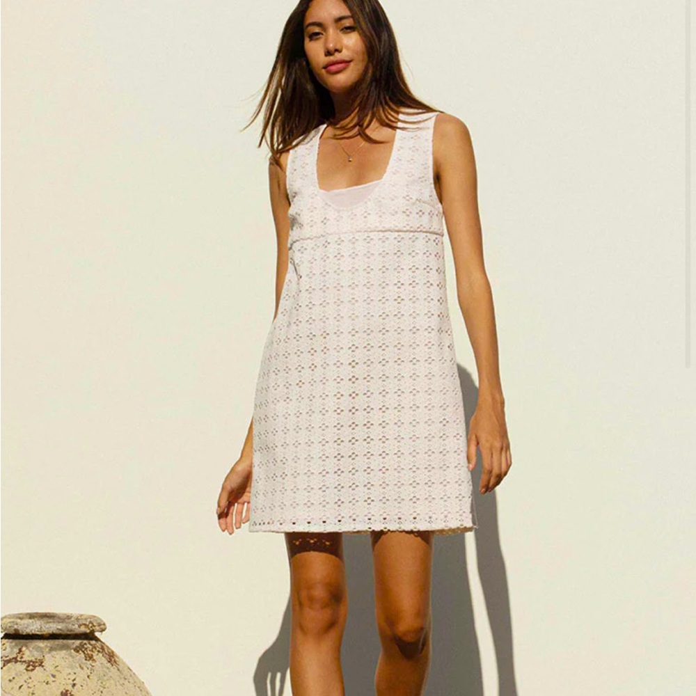 NWT Ciao Lucia Laurenza Dress White Lace Schiffli